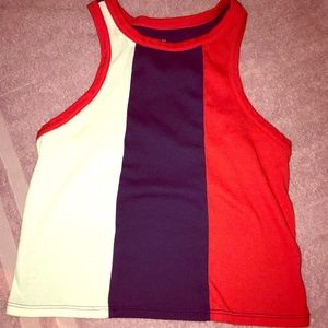 Red white and blue crop top